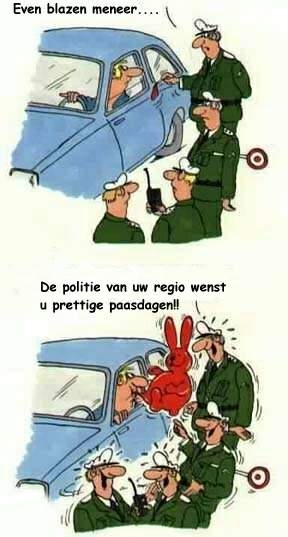 De politie wenst u vrolijk pasen